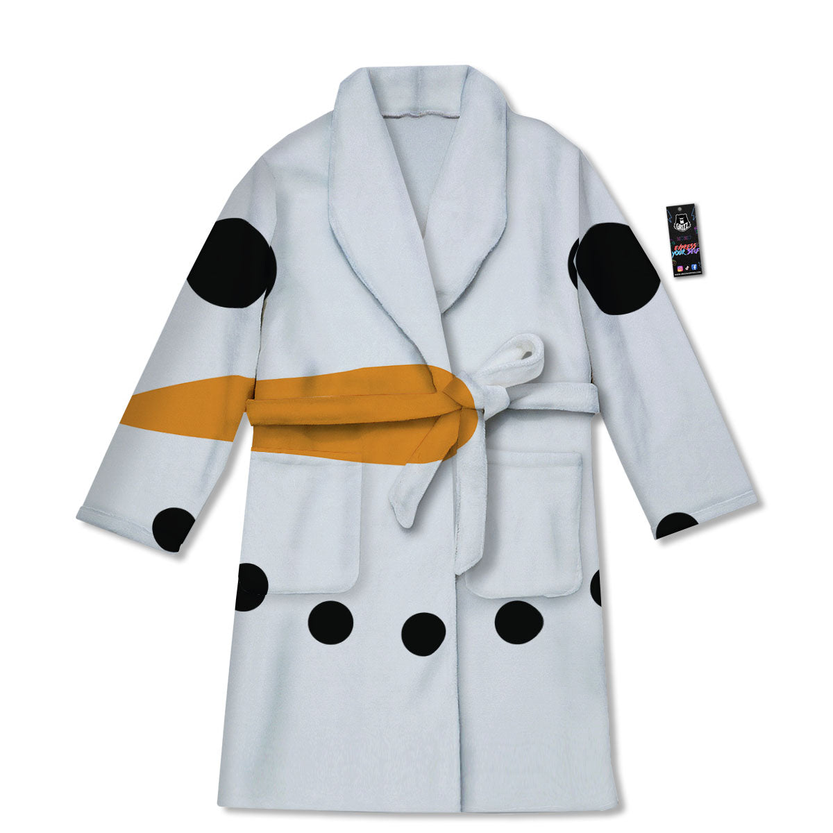 Face Snowman Print Bathrobe-grizzshop