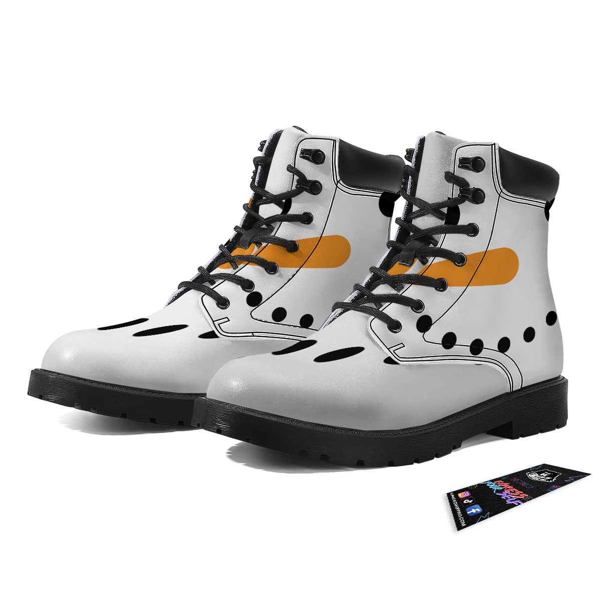 Face Snowman Print Boots-grizzshop