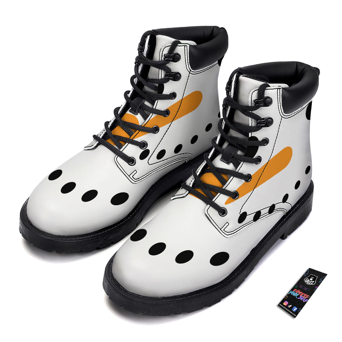 Face Snowman Print Boots-grizzshop