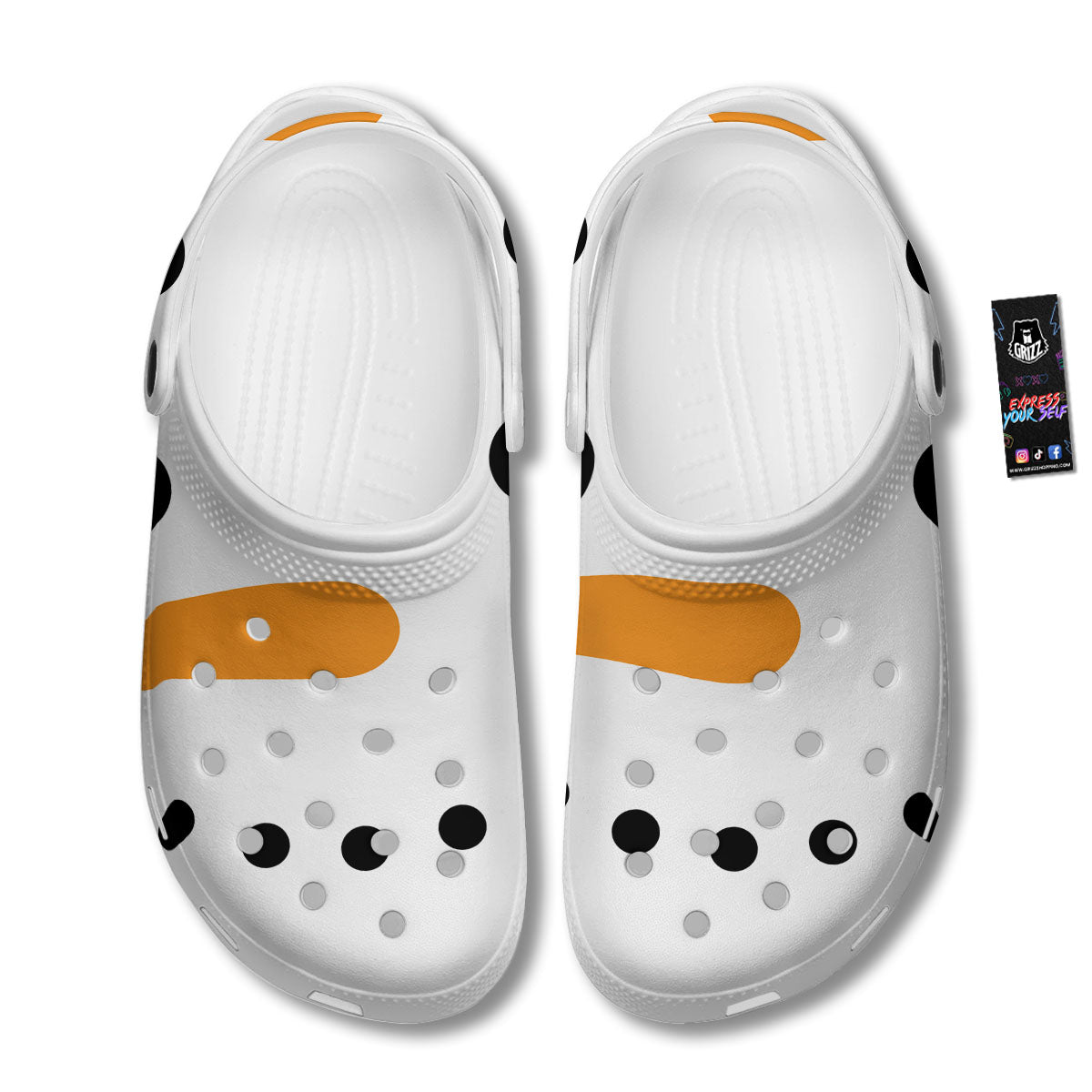 Face Snowman Print Clog-grizzshop