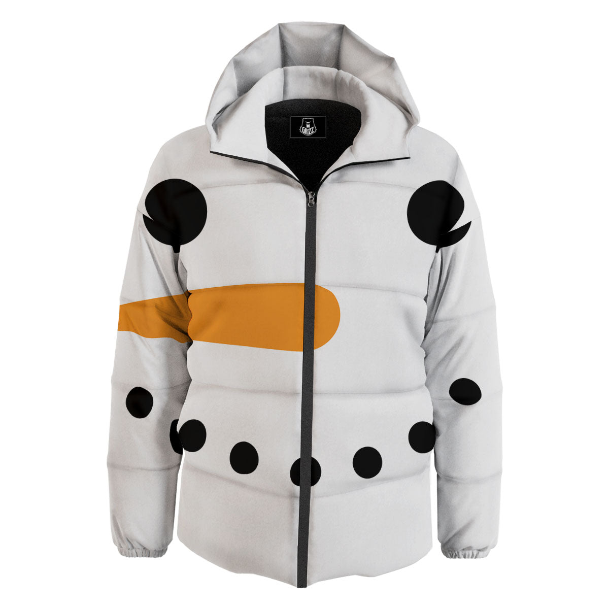 Face Snowman Print Down Jacket-grizzshop