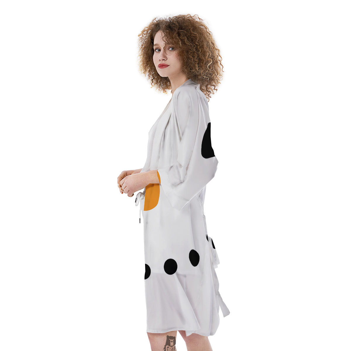 Face Snowman Print Kimono-grizzshop