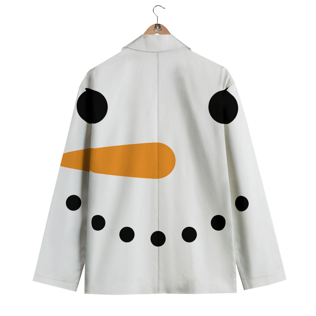 Face Snowman Print Men's Blazer-grizzshop