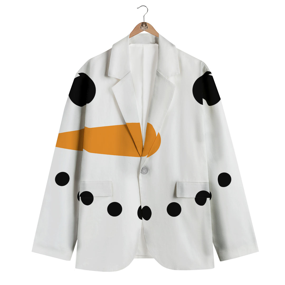 Face Snowman Print Men's Blazer-grizzshop