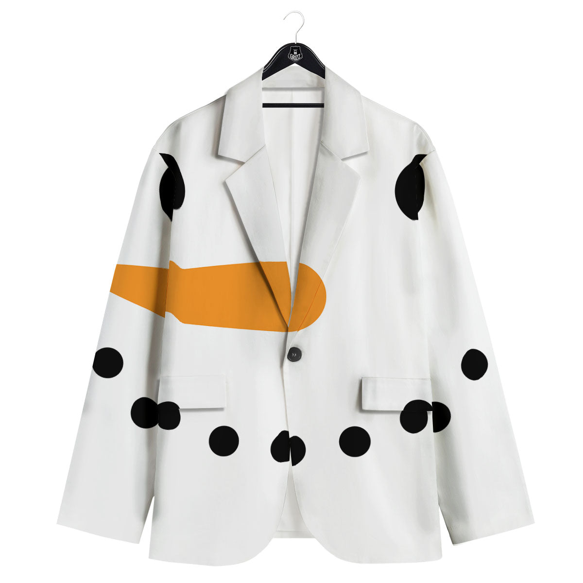 Face Snowman Print Men's Sport Coat-grizzshop