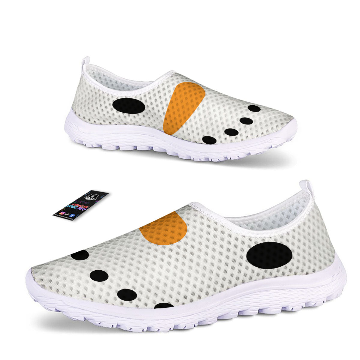 Face Snowman Print Nurse Shoes-grizzshop