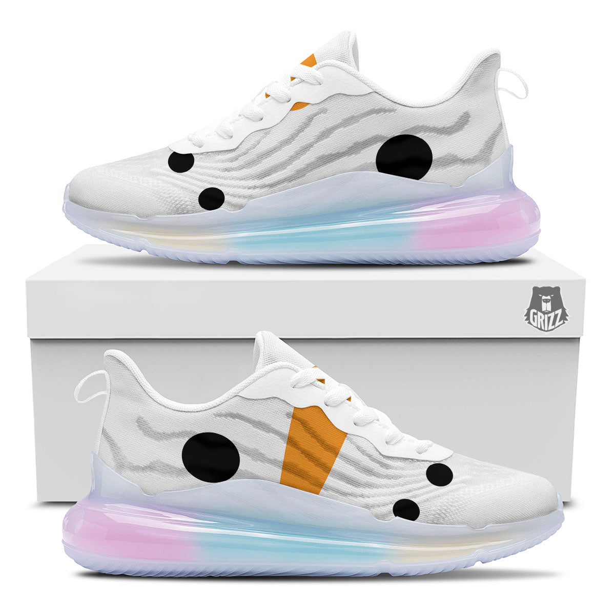 Face Snowman Print Running Sneakers-grizzshop