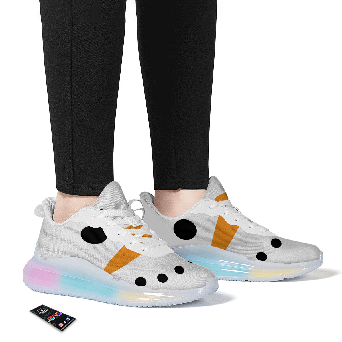 Face Snowman Print Running Sneakers-grizzshop