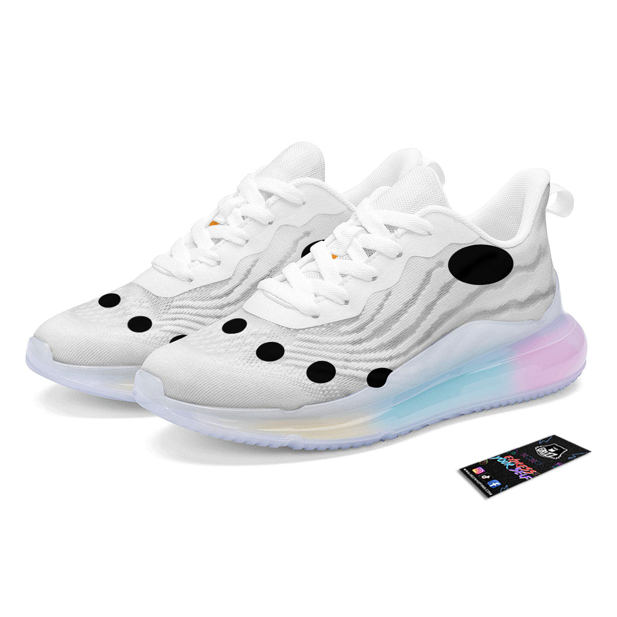 Face Snowman Print Running Sneakers-grizzshop