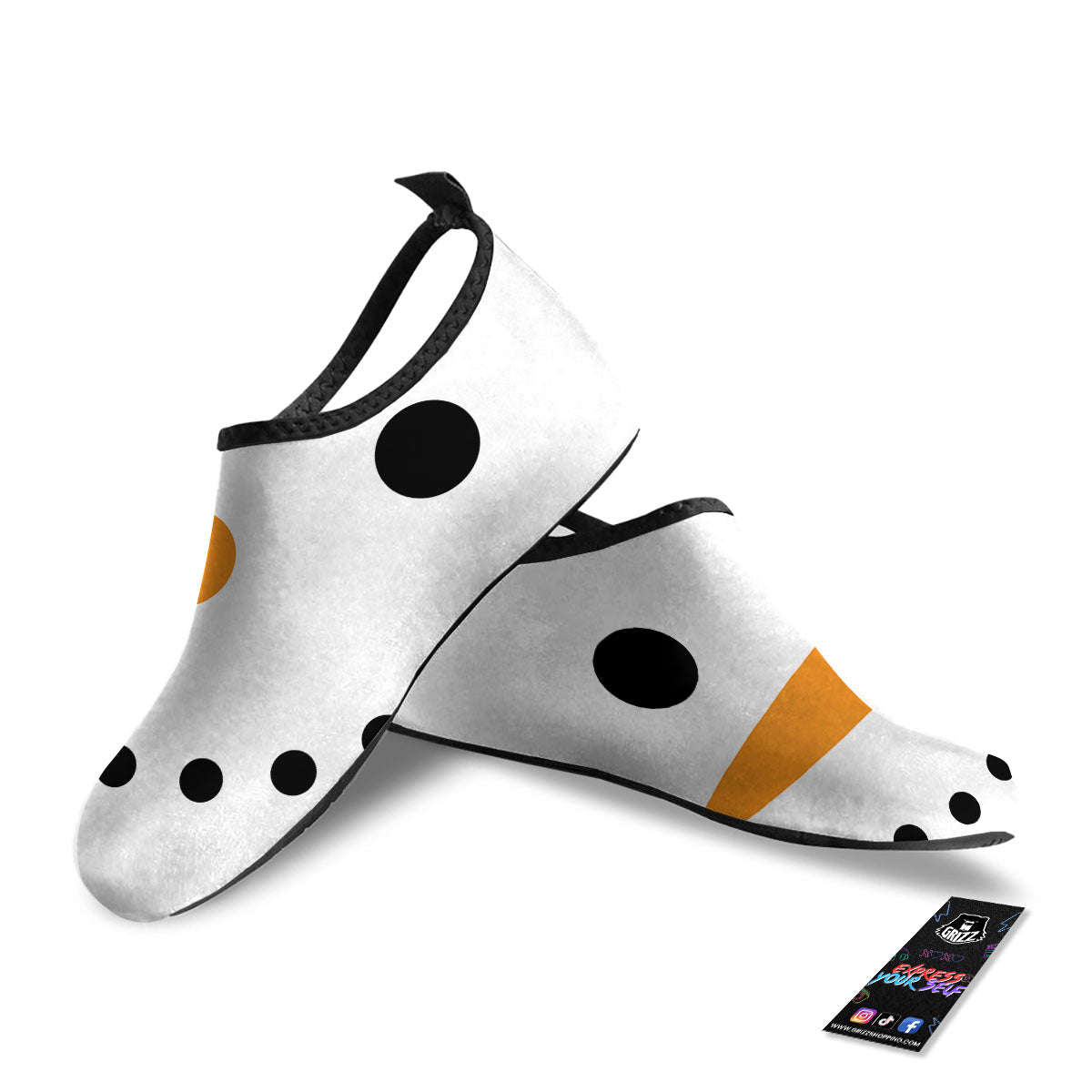 Face Snowman Print Water Shoes-grizzshop