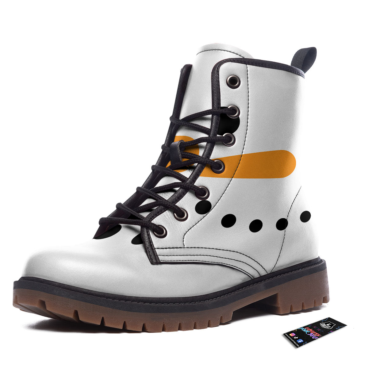 Face Snowman Print Work Boots-grizzshop