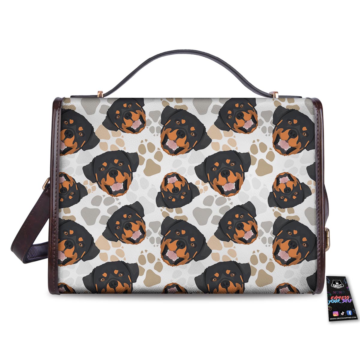 Face Rottweiler Print Pattern Women's Satchel Bag