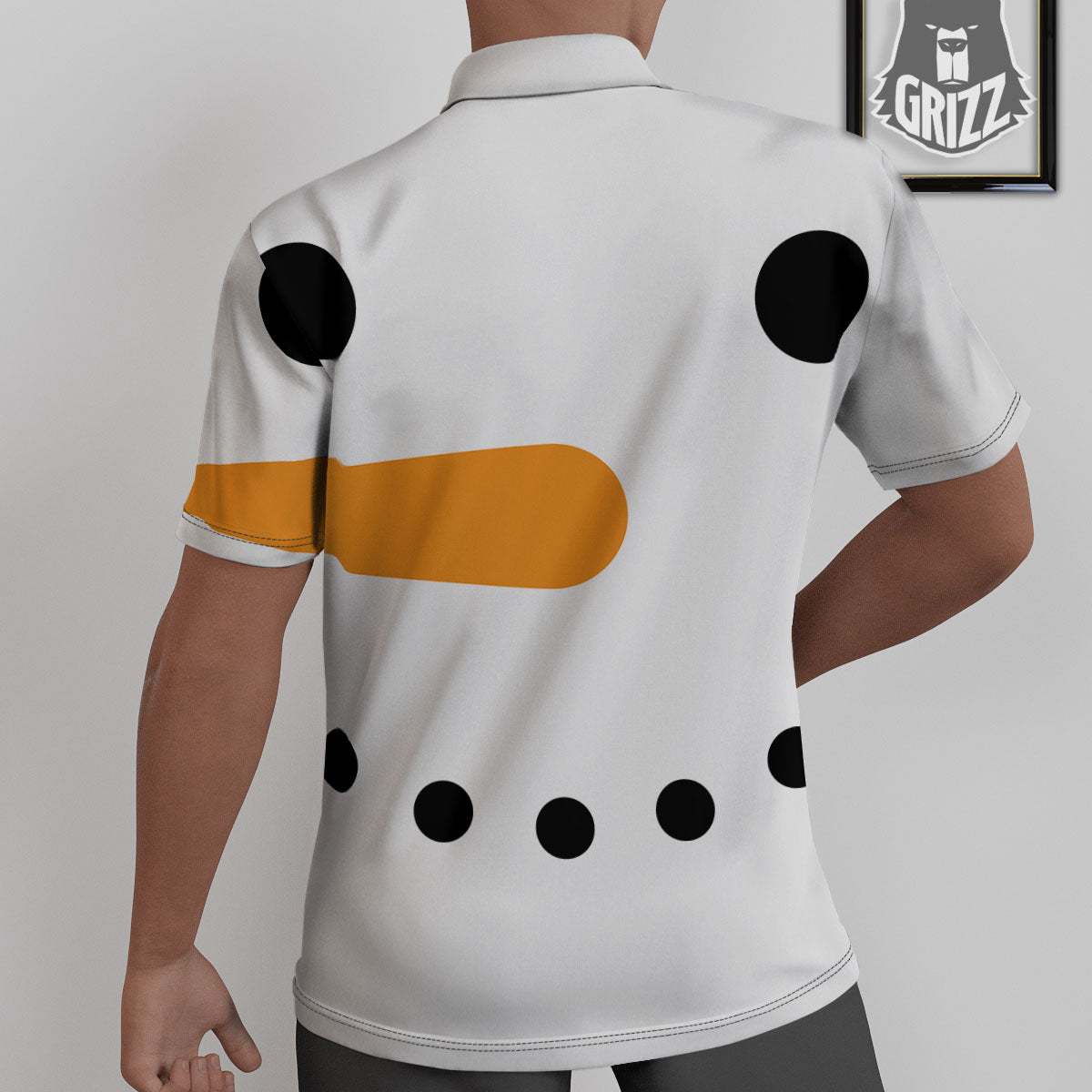 Face Snowman Print Untucked Shirts-grizzshop