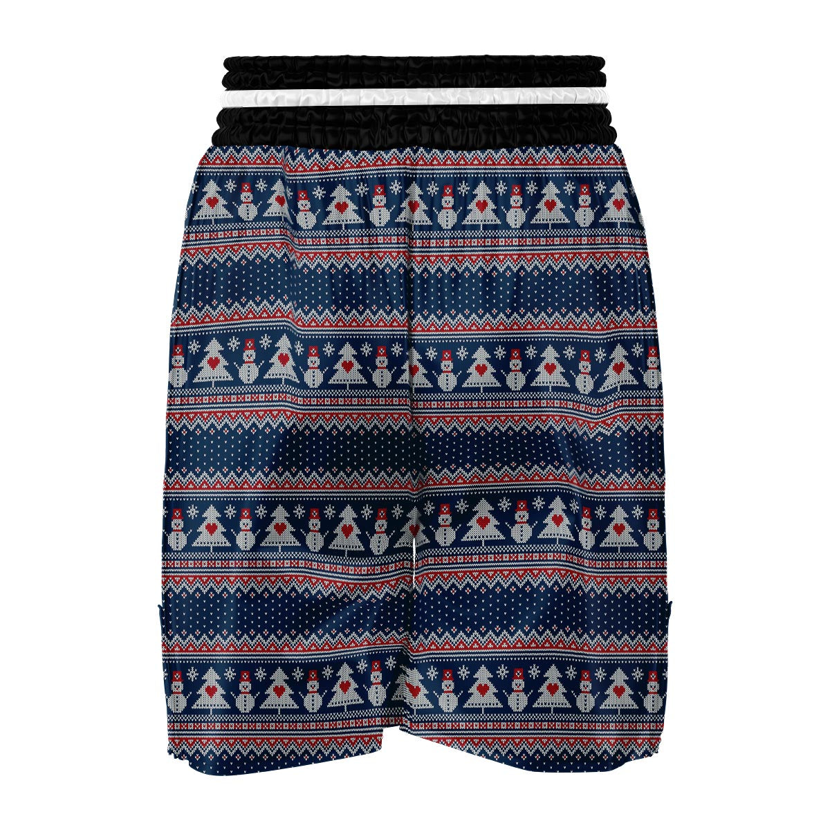 Fairisle Christmas Snowman Pattern Print Boxing Shorts-grizzshop