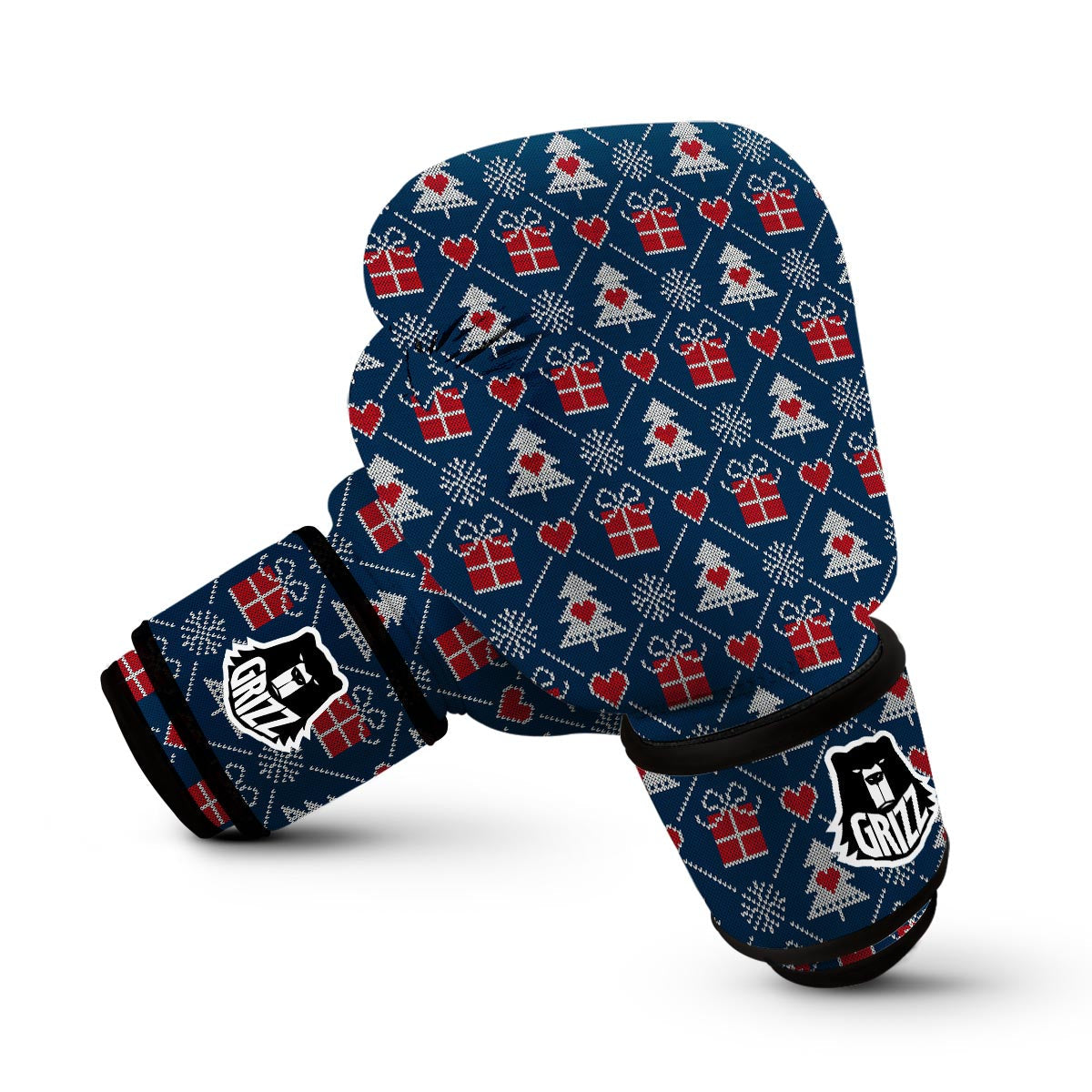 Fairisle Gift Christmas Pattern Print Boxing Gloves-grizzshop