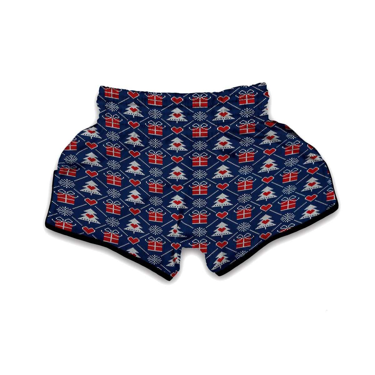 Fairisle Gift Christmas Pattern Print Muay Thai Boxing Shorts-grizzshop