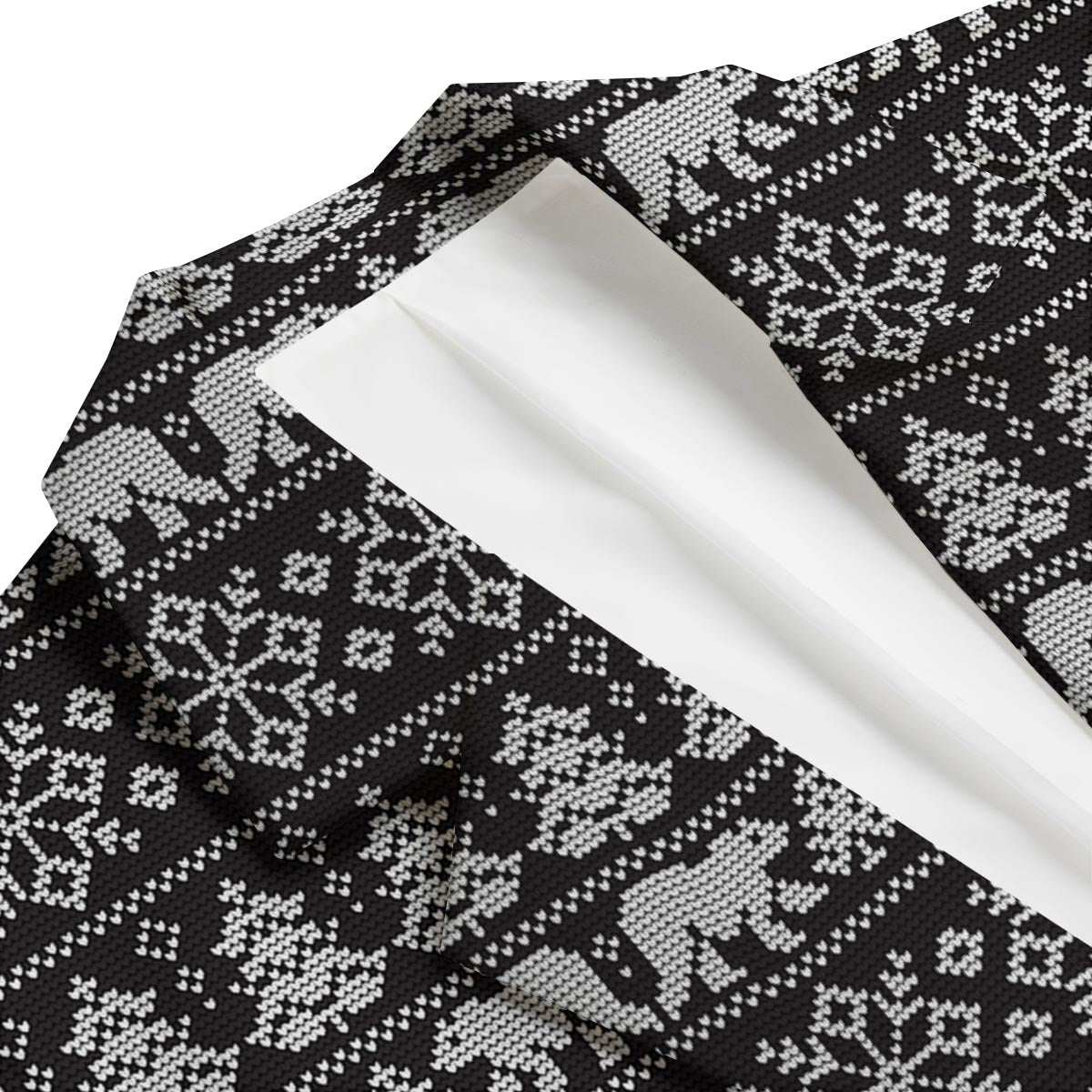 Fairisle Polar Bear Christmas Pattern Print Men's Blazer-grizzshop