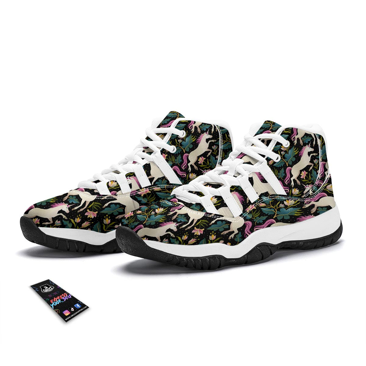 Fairy Forest Unicorn White Bball Shoes-grizzshop