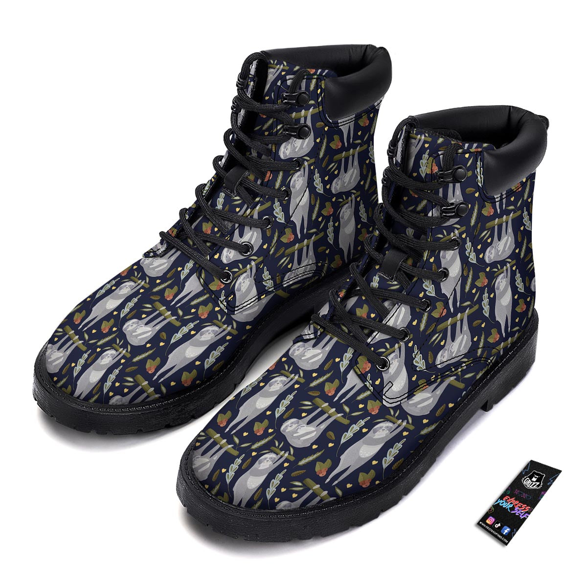 Family Sloth Print Pattern Boots-grizzshop