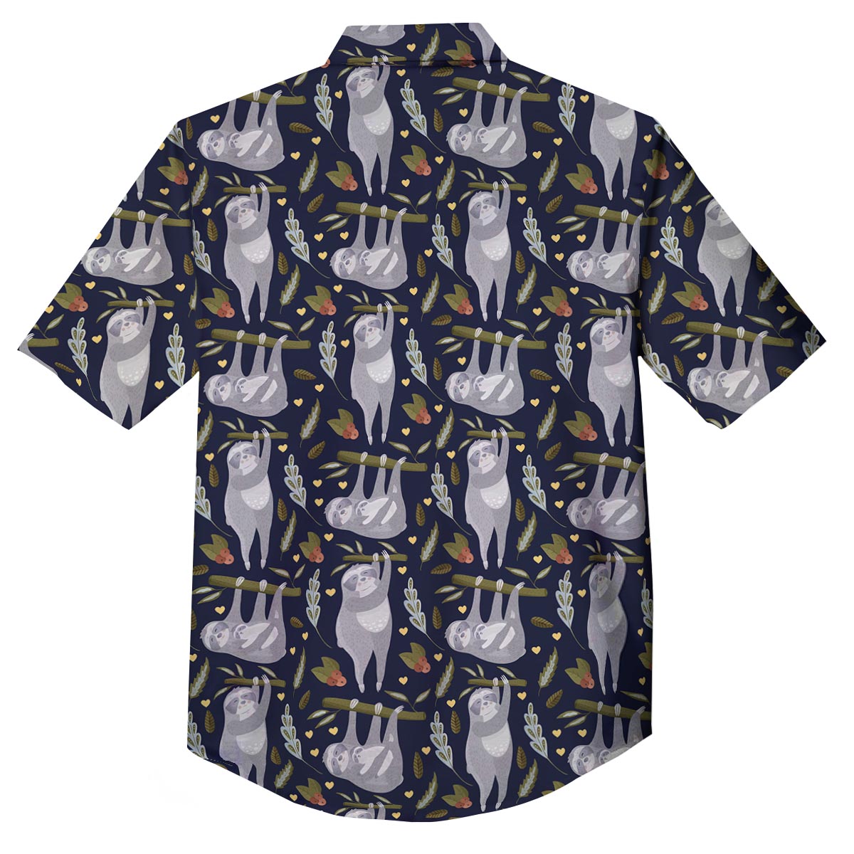 Family Sloth Print Pattern Button Up Shirt-grizzshop