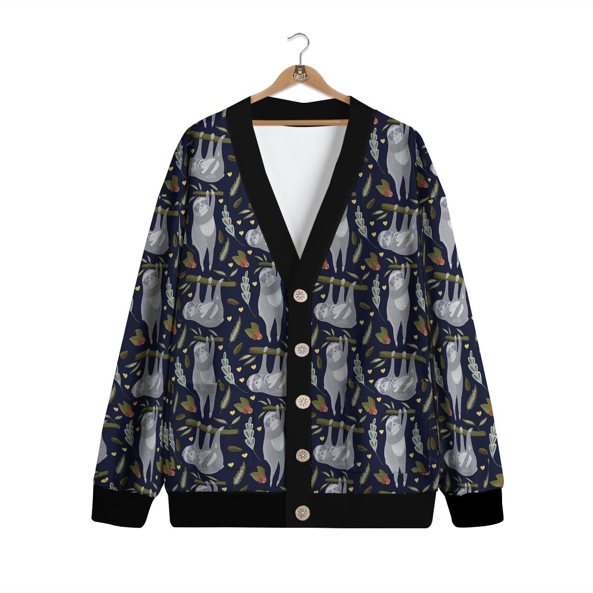 Family Sloth Print Pattern Cardigan-grizzshop