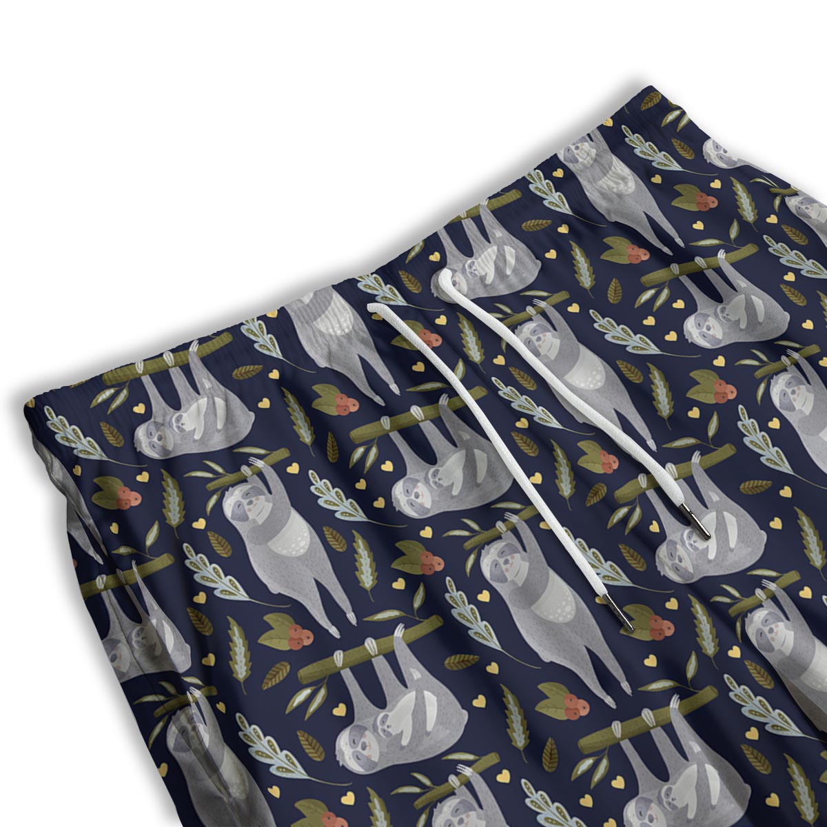 Family Sloth Print Pattern Men's Athletic Shorts