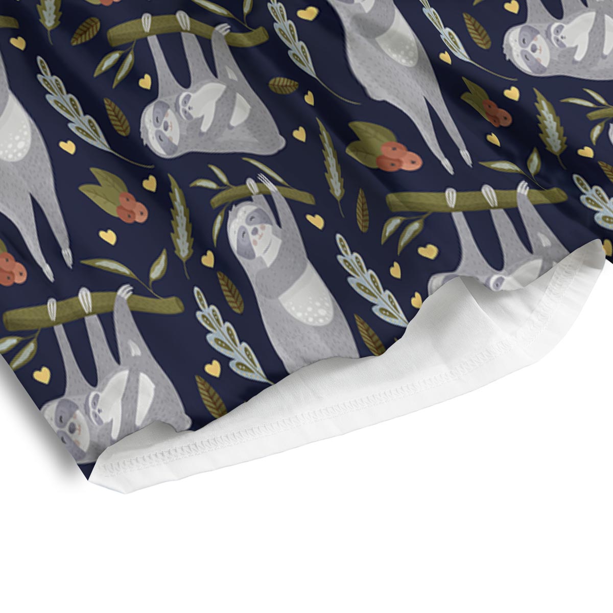 Family Sloth Print Pattern Men's Athletic Shorts