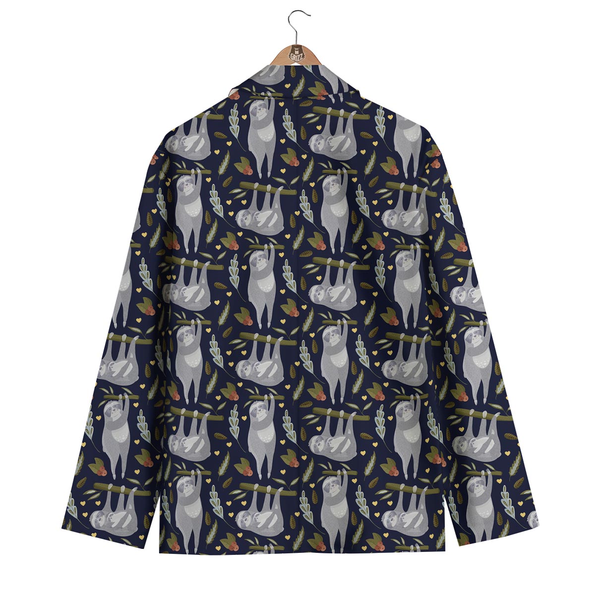 Family Sloth Print Pattern Men's Blazer-grizzshop