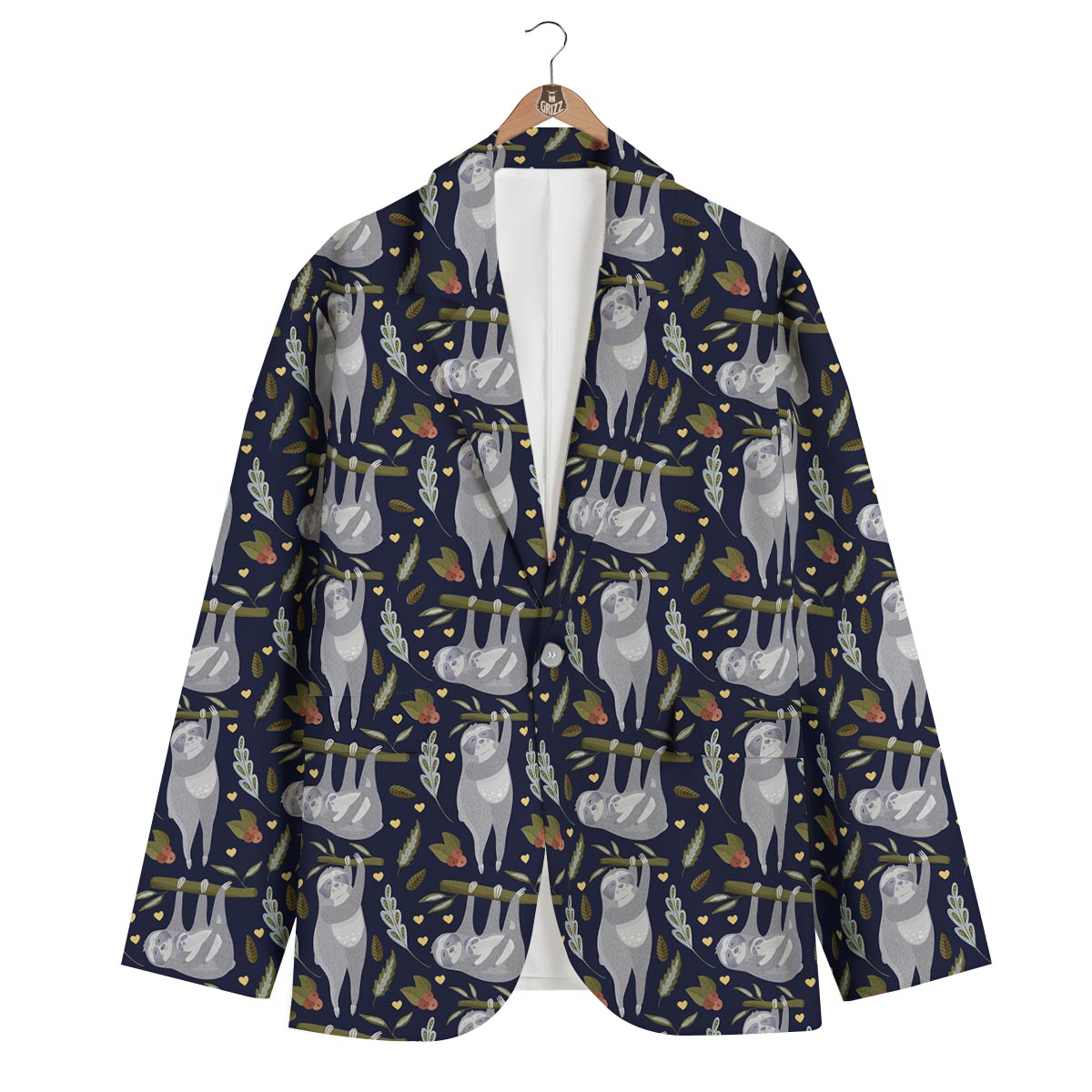 Family Sloth Print Pattern Men's Blazer-grizzshop