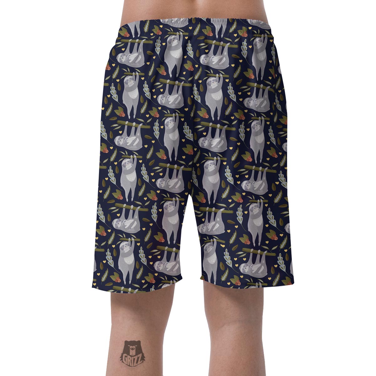 Family Sloth Print Pattern Men's Shorts-grizzshop