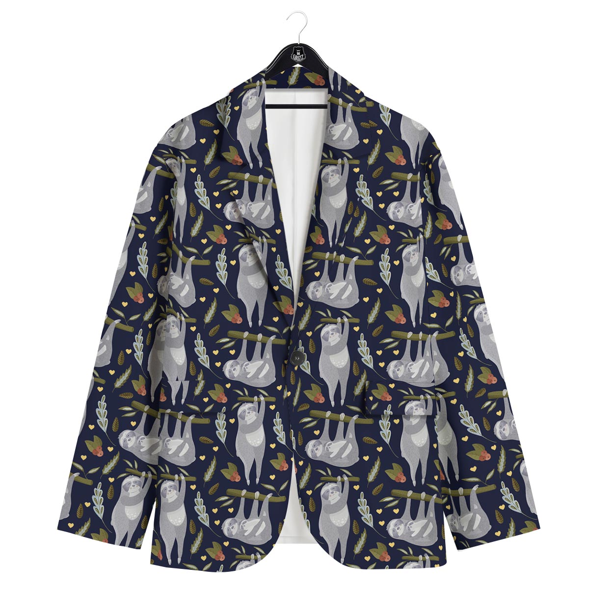Family Sloth Print Pattern Men's Sport Coat-grizzshop