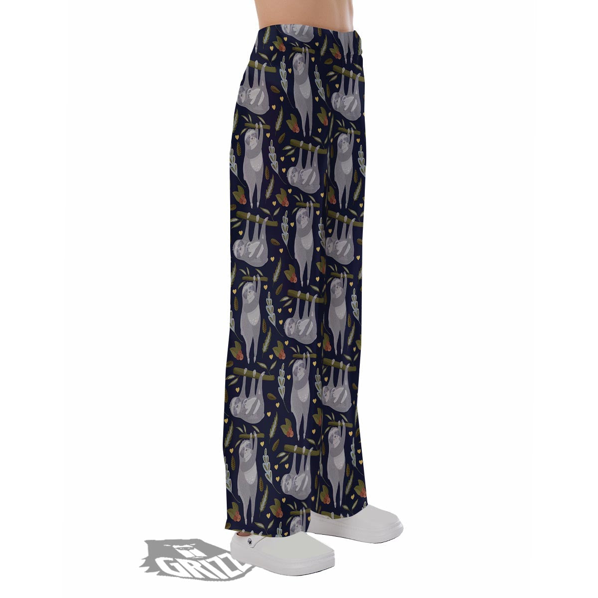 Family Sloth Print Pattern Pajama Pants-grizzshop