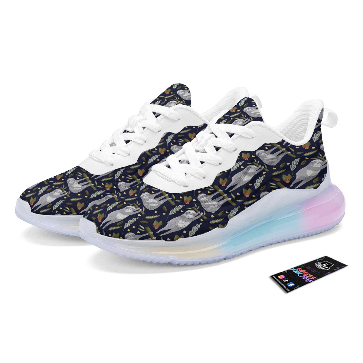Family Sloth Print Pattern Running Sneakers-grizzshop