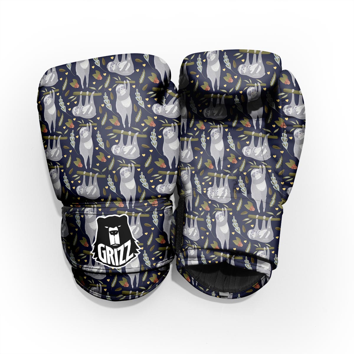 Family Sloth Print Pattern Pro Boxing Glove