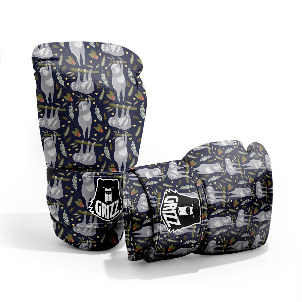 Family Sloth Print Pattern Pro Boxing Glove