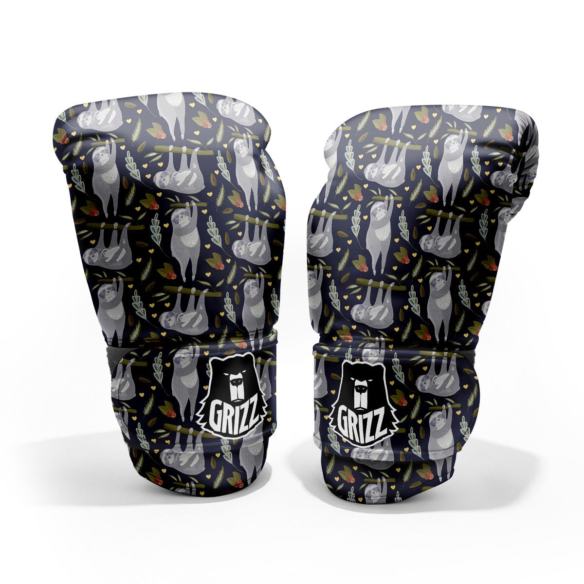Family Sloth Print Pattern Pro Boxing Glove