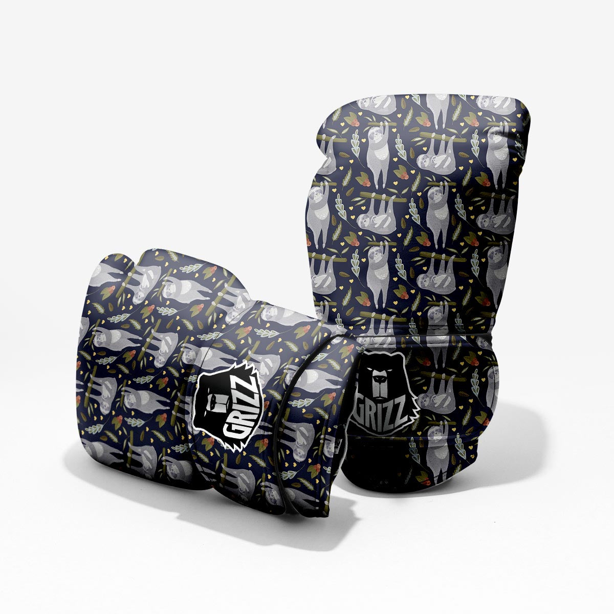 Family Sloth Print Pattern Pro Boxing Glove