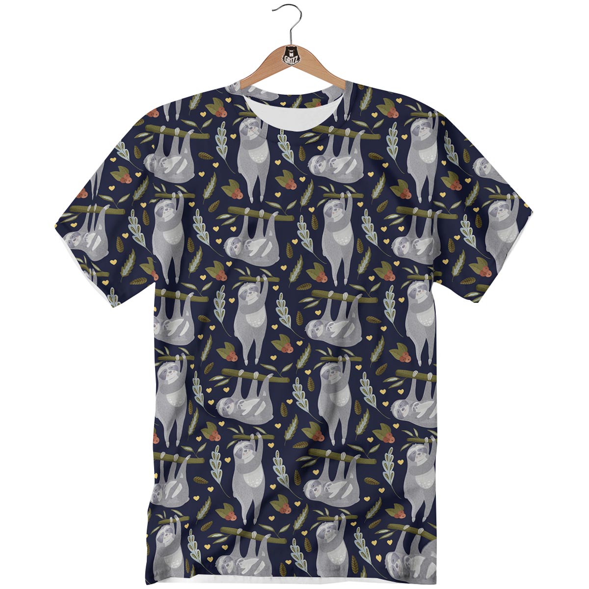 Family Sloth Print Pattern T-Shirt-grizzshop