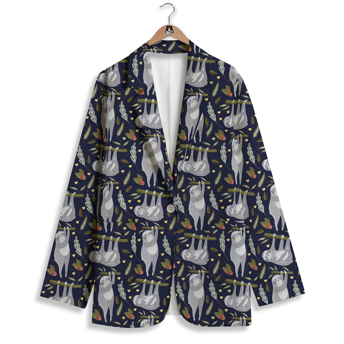 Family Sloth Print Pattern Women's Blazer-grizzshop