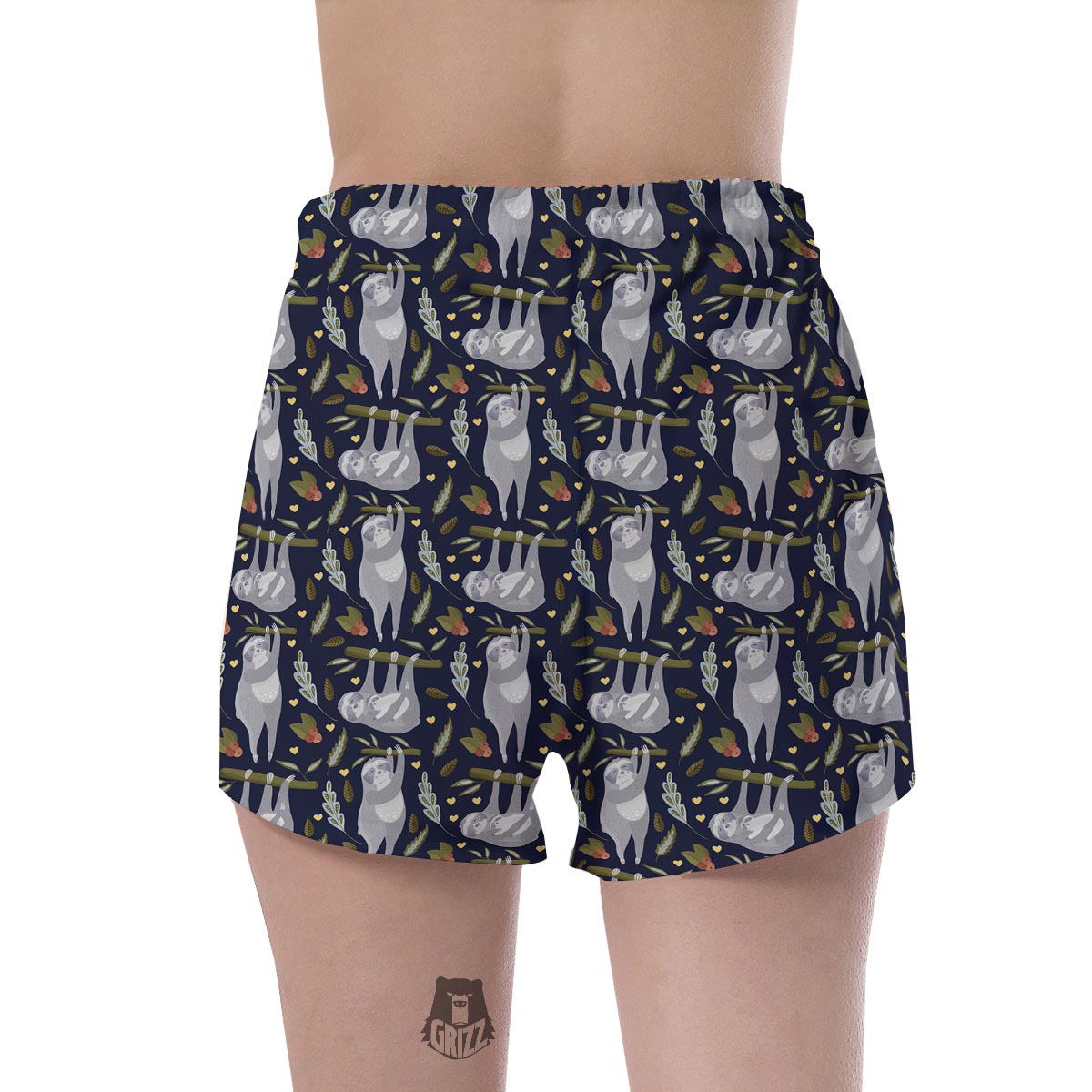 Family Sloth Print Pattern Women's Shorts-grizzshop
