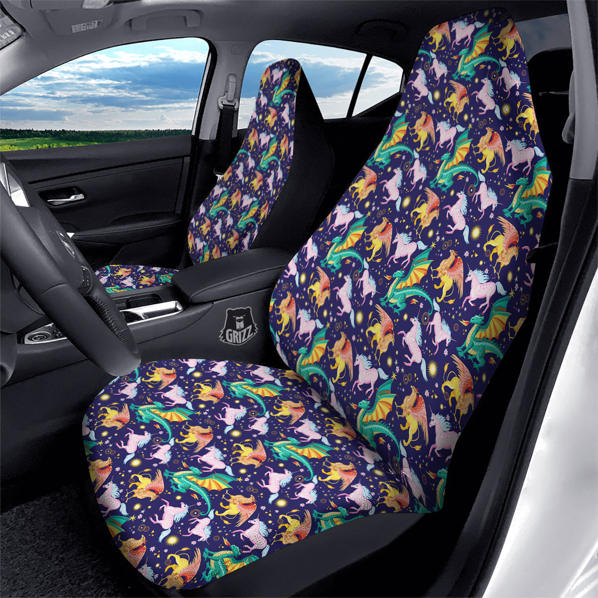 Fantastic Beasts Print Pattern Car Seat Covers-grizzshop