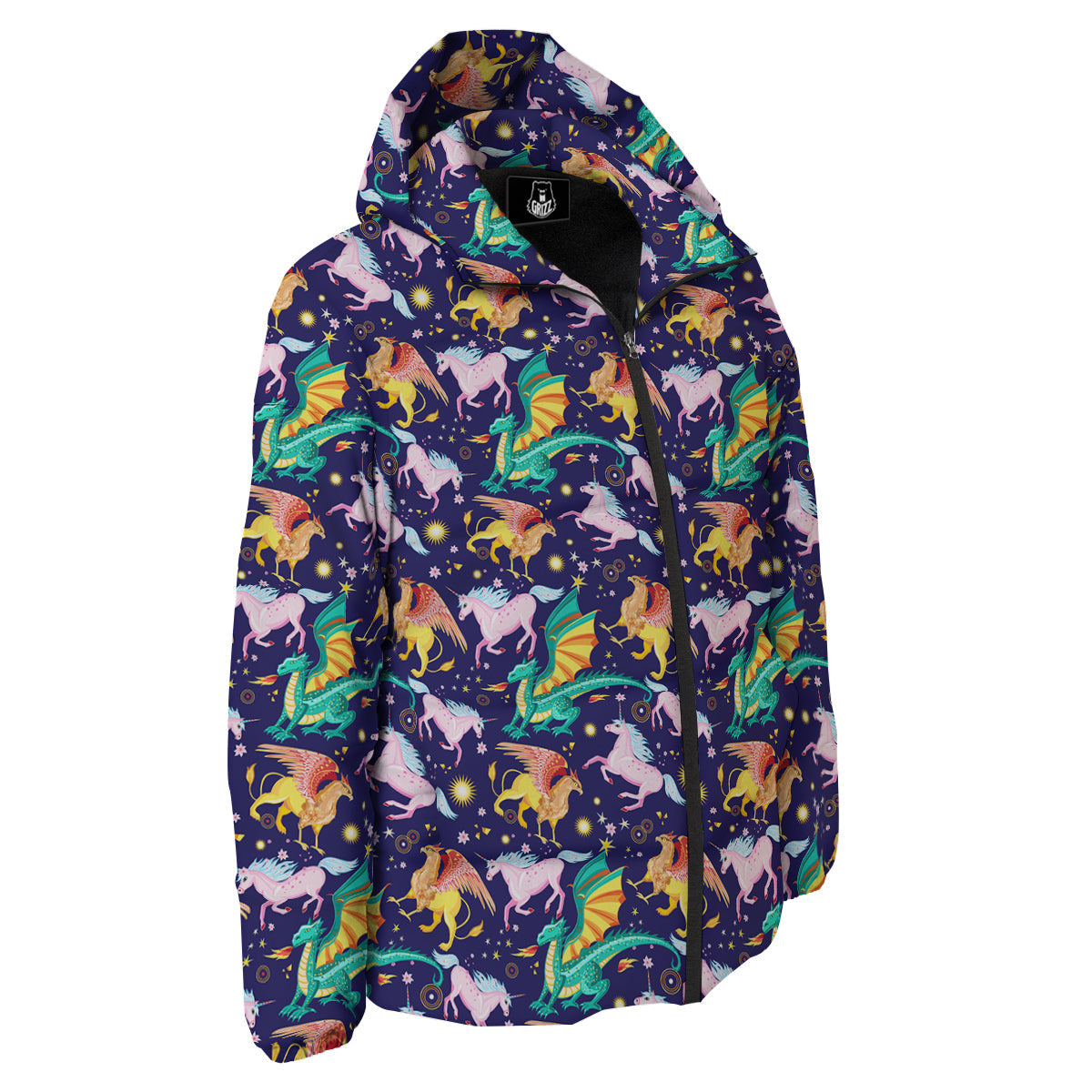 Fantastic Beasts Print Pattern Down Jacket-grizzshop