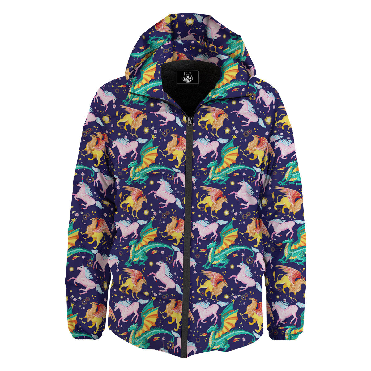 Fantastic Beasts Print Pattern Down Jacket-grizzshop