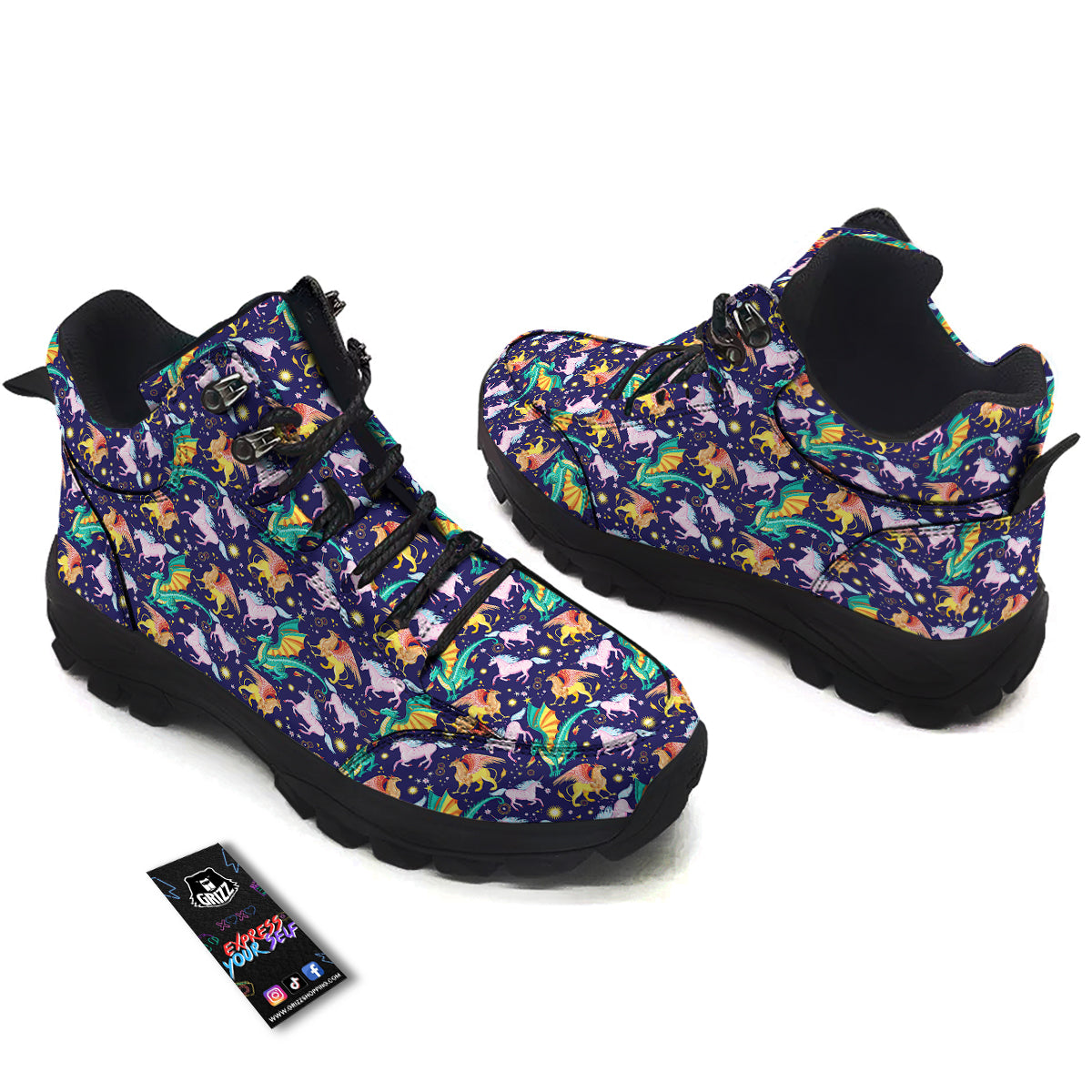 Fantastic Beasts Print Pattern Hiking Shoes-grizzshop