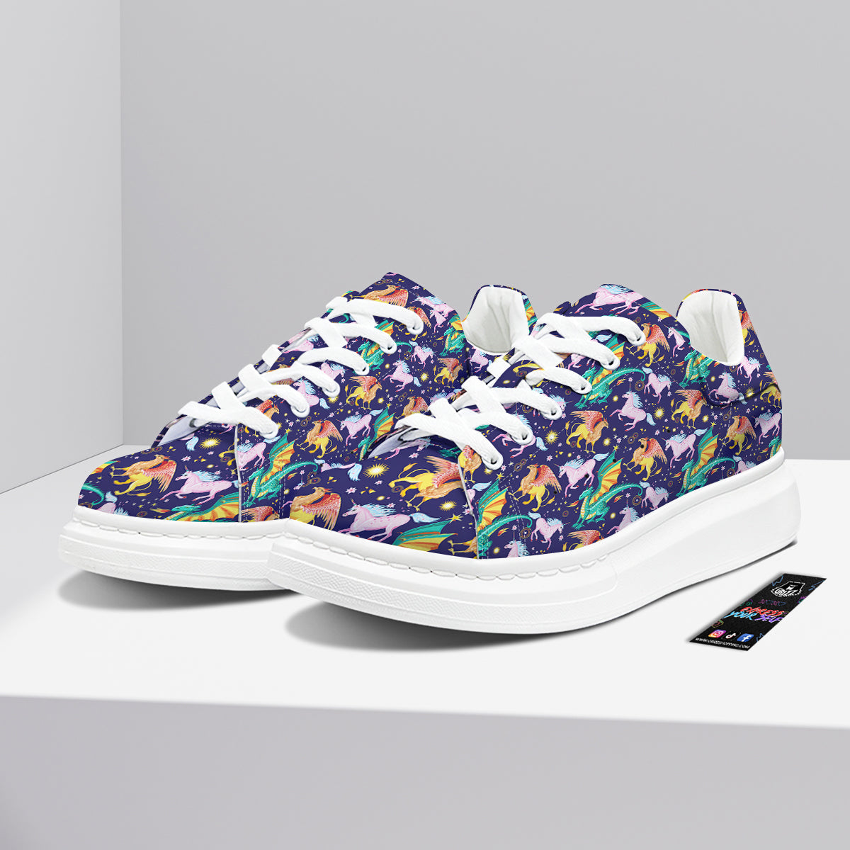 Fantastic Beasts Print Pattern Platform Shoes-grizzshop