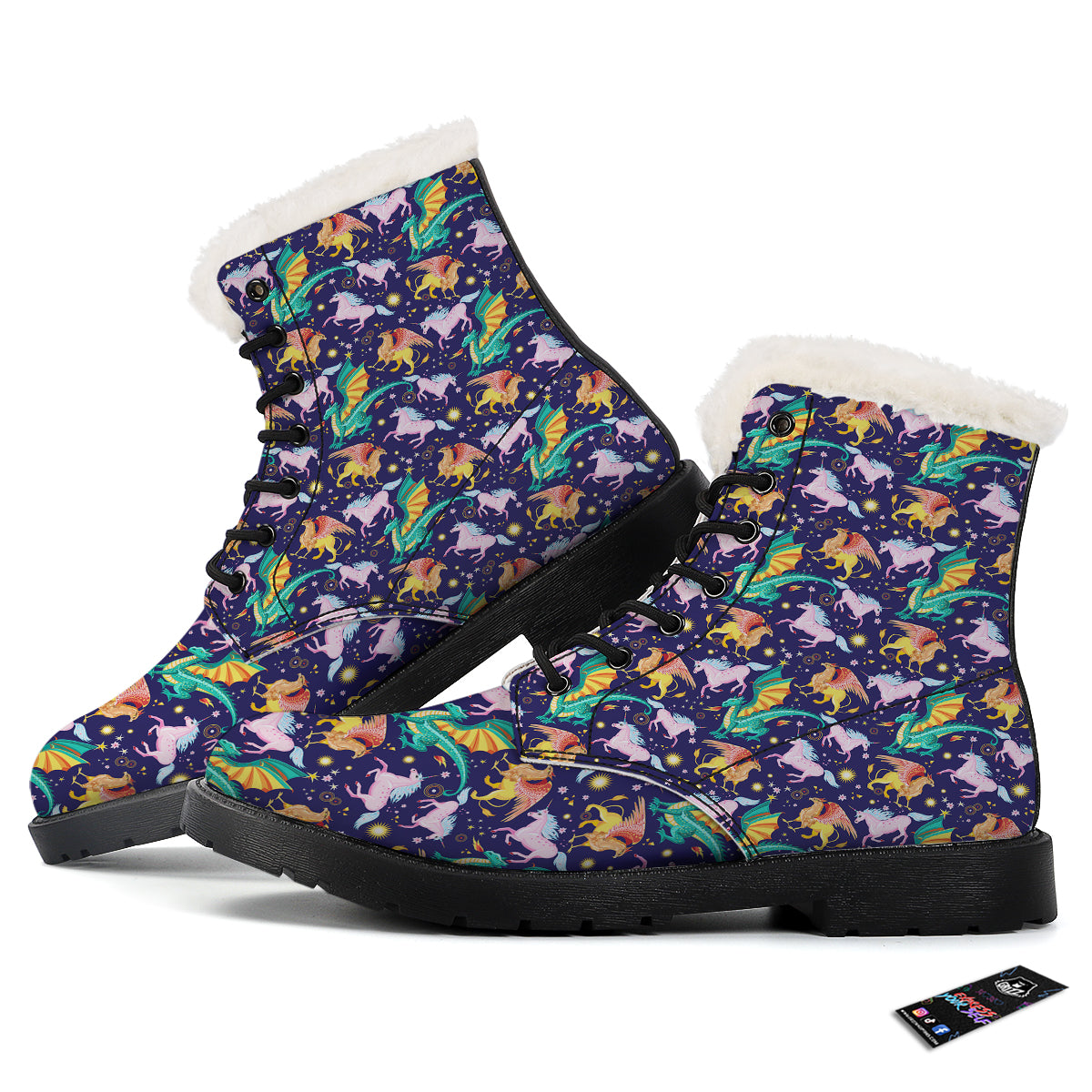 Fantastic Beasts Print Pattern Winter Boots-grizzshop