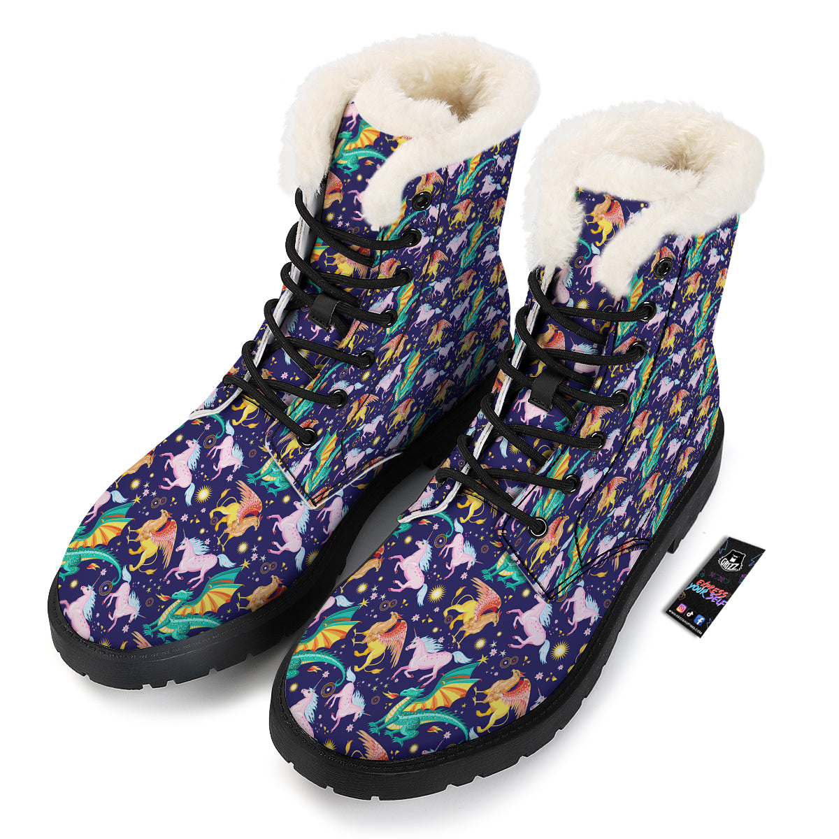 Fantastic Beasts Print Pattern Winter Boots-grizzshop
