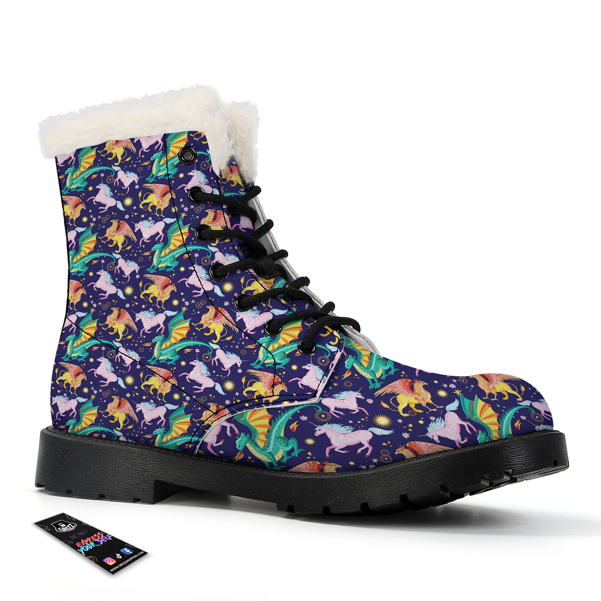 Fantastic Beasts Print Pattern Winter Boots-grizzshop