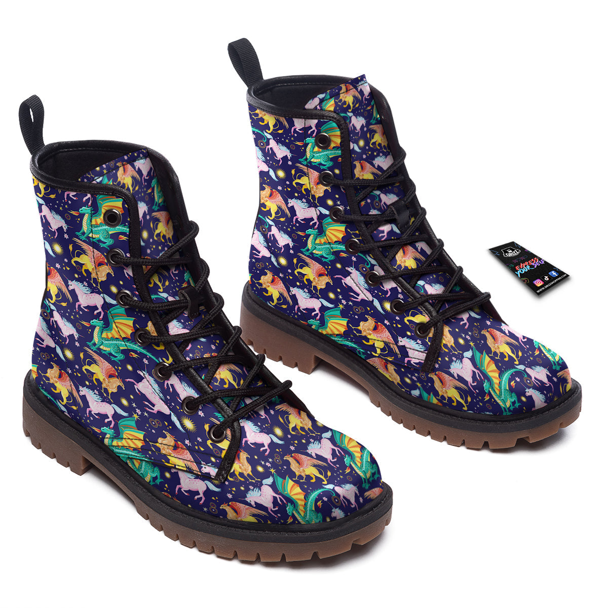 Fantastic Beasts Print Pattern Work Boots-grizzshop