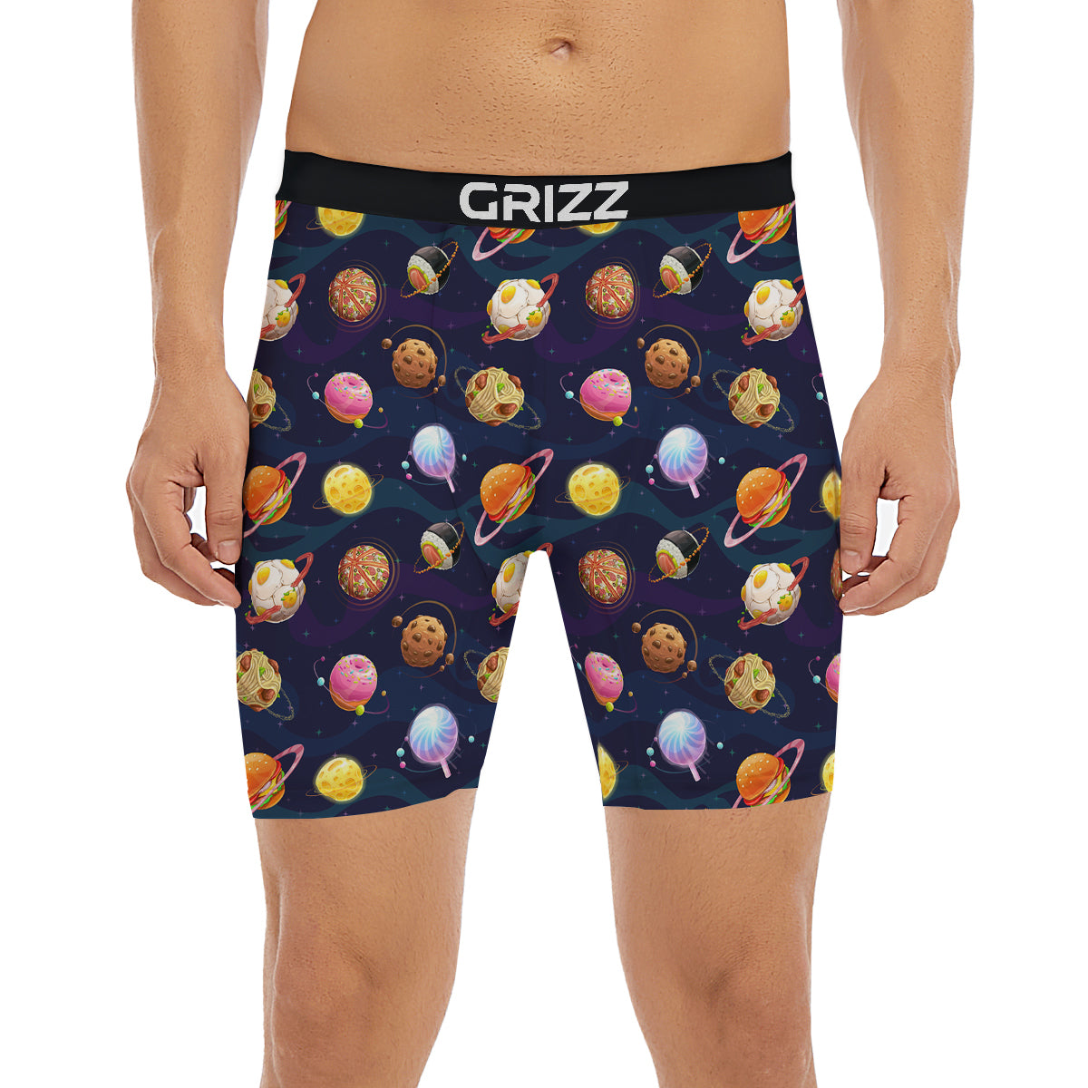 Fantasy Food Planets Print Pattern Boxer Briefs-grizzshop